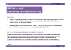 IAB Switzerland - Empfehlung zur Visibility-Messung